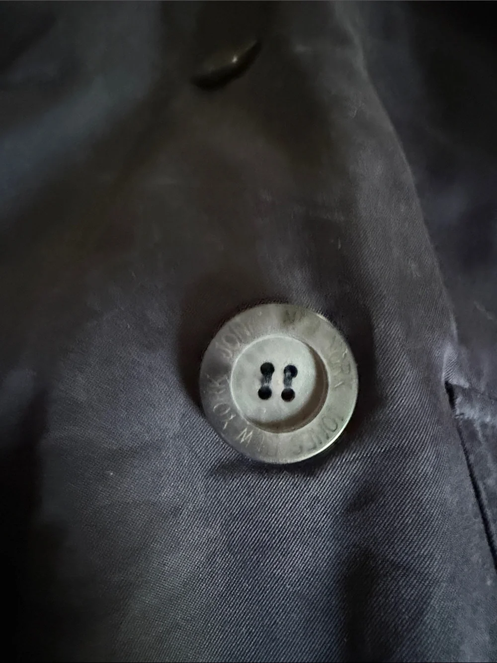 Jones New York Dark Navy Double-Breasted Trench Coat